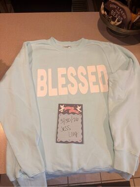 Living Fully Mallory Ervin BLESSED Crewneck Size S